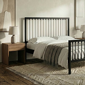 Breeze Tek Kişilik Metal Karyola (siyah-gri)