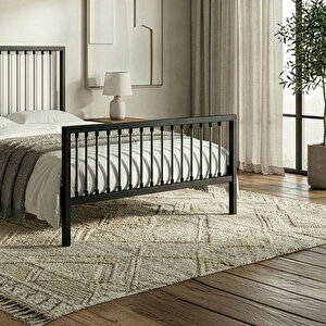 Breeze Tek Kişilik Metal Karyola (siyah-gri)