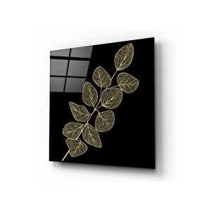 Gold Yaprak Cam Tablo 50x50 cm