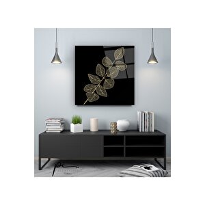 Gold Yaprak Cam Tablo 50x50 cm