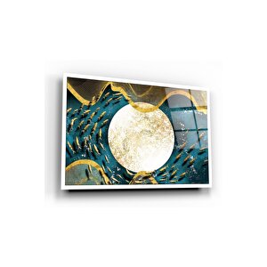 Gold Desenler Cam Tablo 50x70 cm