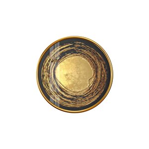 Gold Desen Yuvarlak Cam Tablo 30x30 cm