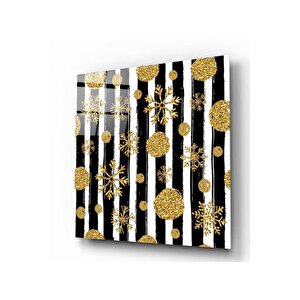 Gold Desen Cam Tablo 30x30 cm
