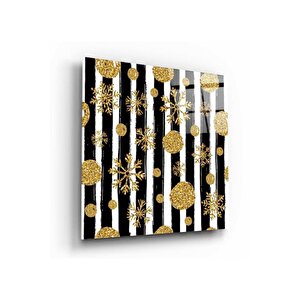 Gold Desen Cam Tablo 30x30 cm