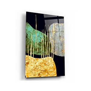 Gold Desenler Cam Tablo 50x70 cm