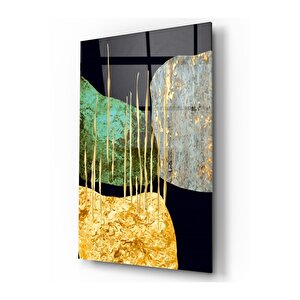 Gold Desenler Cam Tablo 50x70 cm