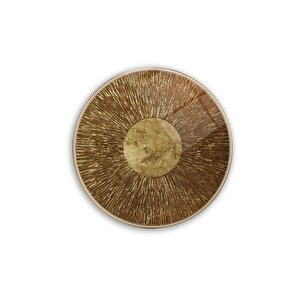 Gold Desen Yuvarlak Cam Tablo 30x30 cm