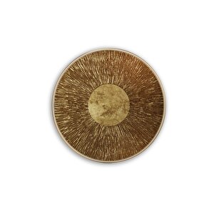 Gold Desen Yuvarlak Cam Tablo 30x30 cm