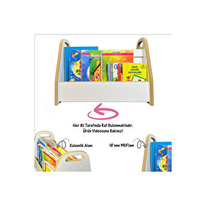 Emdief Home Melis 2 Raflı Montessori Kitaplık - Çocuk Odası Kitaplığı