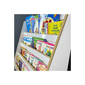 Emdief Home Melis 4 Raflı Montessori Kitaplık - Çocuk Odası Kitaplığı