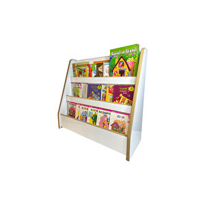 Emdief Home Melis 3 Raflı Montessori Kitaplık - Çocuk Odası Kitaplığı