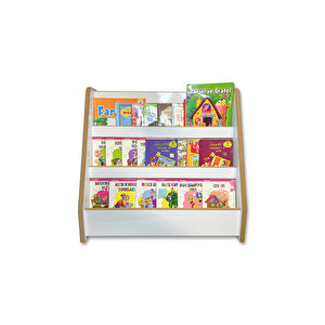 Emdief Home Melis 3 Raflı Montessori Kitaplık - Çocuk Odası Kitaplığı