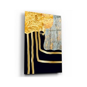 Gold Desenler Cam Tablo 50x70 cm