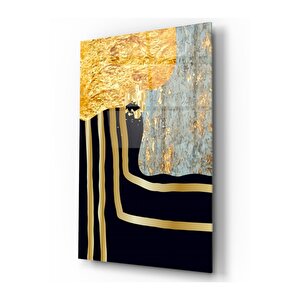 Gold Desenler Cam Tablo 50x70 cm