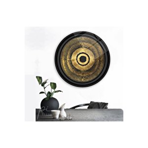 Gold Desenler Yuvarlak Cam Tablo 30x30 cm