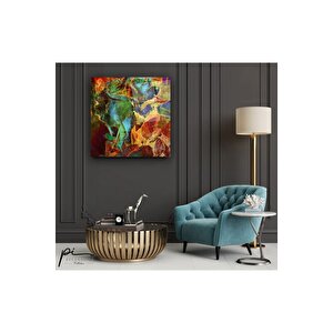 Soyut Desenler Cam Tablo 50x50 cm