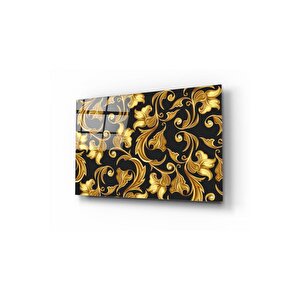 Gold Desenli Cam Tablo 70x110 cm