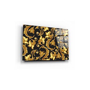 Gold Desenli Cam Tablo 70x110 cm