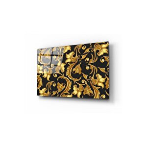 Gold Desenli Cam Tablo 60x90 cm