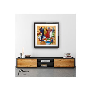 Soyut Desenler Cam Tablo 50x50 cm