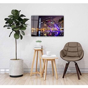 Işıklı Yunuslar Cam Tablo 50x70 cm