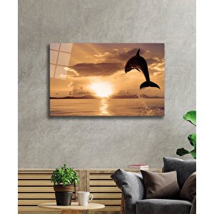 Yunus Balığı Cam Tablo Dolphin 50x70 cm
