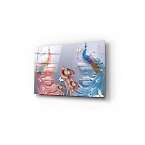 Tavus Kuşları Cam Tablo 50x70 cm