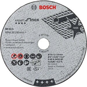 76x1x10mm Inox Kesme Diski (5'li Pkt) Gws 12v-76 Için 2608601520