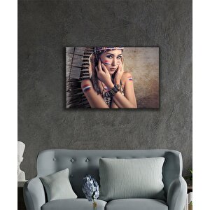 Kadınlar Kızılderili Cam Tablo 110x70 cm