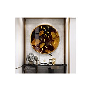 Gold Tema Yuvarlak Cam Tablo 50x50 cm