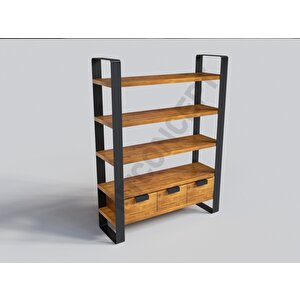 Lomi Masif Ağaç Kitaplık-vitrin 80 cm