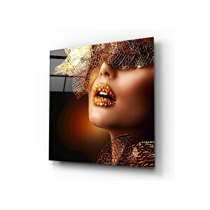 Gold Kadın Cam Tablo 50x50 cm