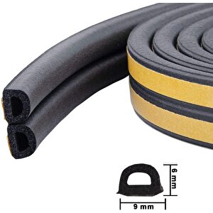 Kauçuk Kapı Ve Pencere Izolasyon Bandı/fitili 5m X2 (10m) Antrasit - Siyah