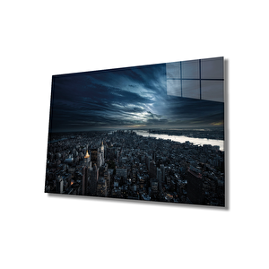 New York Manzaralı Cam Tablo New York View 50x70 cm