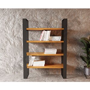 Nia Masif Ağaç Kitaplık-vitrin 80 cm