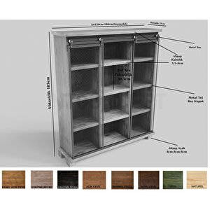 Avi Ray Kapak Masif Ahşap Dolap 150 cm