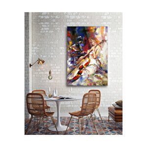 Müzisyen Kadın Cam Tablo 50x70 cm
