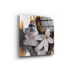 Kadın Silüeti Cam Tablo 50x50 cm