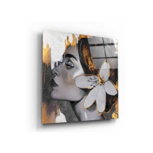 Kadın Silüeti Cam Tablo 120x120 cm