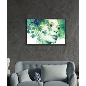 Yonca Saçlı Kadın Cam Tablo 50x70 cm