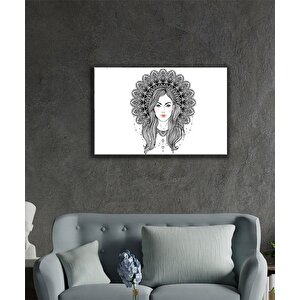 Kadın Mandala Cam Tablo 50x70 cm
