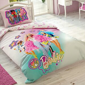 Barbie Lisanslı 6 Parça Uyku Seti Yastık Hediyeli - Tek Kişilik Uyku Seti