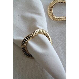 6 Adet Gold Threshold Metal Peçete Yüzüğü - Napkin Ring