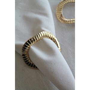 6 Adet Gold Threshold Metal Peçete Yüzüğü - Napkin Ring
