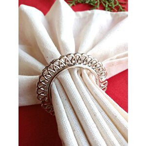 6 Adet Metal Wavy Gümüş Peçete Yüzüğü