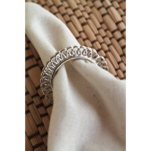6 Adet Metal Wavy Gümüş Peçete Yüzüğü