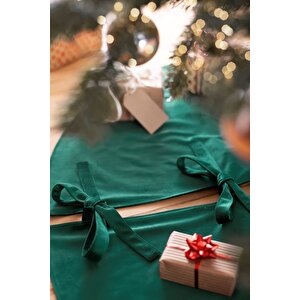 Yeşil Pileli Yılbaşı Ağaç Altı Örtü 100 Cm - Christmas Tree Skirt - Yılbaşı Süsleri