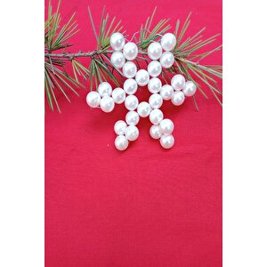 3'lü İnci Kartanesi Yıldız Seti - Yılbaşı Ağaç Süsü - Christmas Tree Ornament