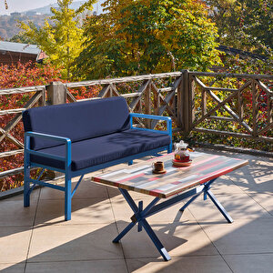 Unimet Pandora Katlanır İkili Bahçe-balkon Koltuğu - Mavi