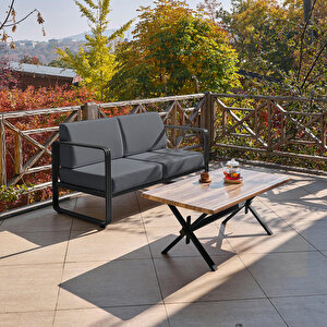 Solaris İkili Bahçe-balkon Koltuğu - Siyah Antrasit